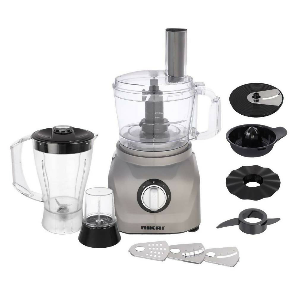 Nikai Food Processor 1500 Watt 1.5 Liter Silver NEFP989A (International Warranty) Nikai Food Processor 1500 Watt 1.5 Liter Silver NEFP989A (International Warranty)